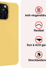 NoXx Hoes Geschikt voor iPhone 16 Pro Hoesje Cover Siliconen Back Case Hoes - Geel - 2x