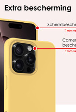 NoXx Hoes Geschikt voor iPhone 16 Pro Hoesje Cover Siliconen Back Case Hoes - Geel - 2x