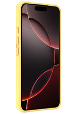 NoXx Hoes Geschikt voor iPhone 16 Pro Hoesje Cover Siliconen Back Case Hoes - Geel - 2x