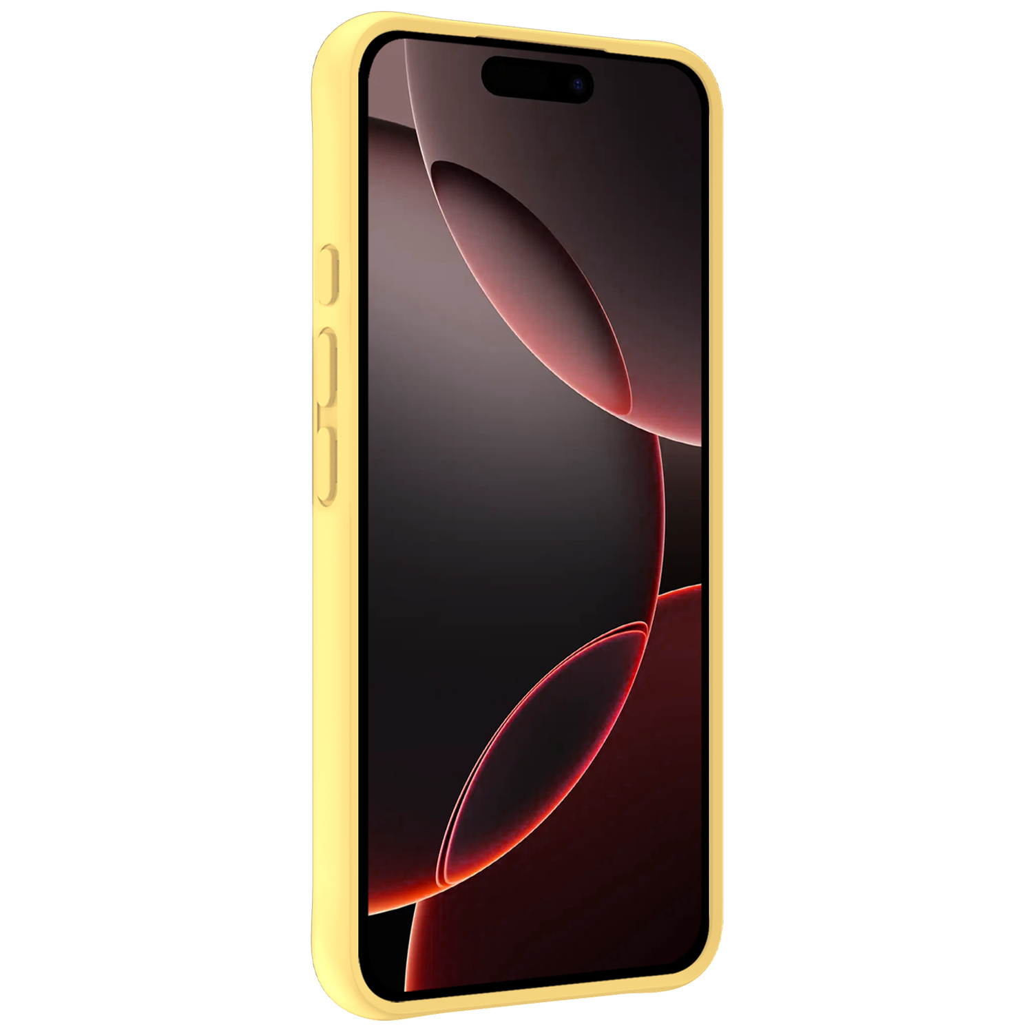 NoXx Hoes Geschikt voor iPhone 16 Pro Hoesje Cover Siliconen Back Case Hoes - Geel - 2x
