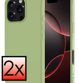 NoXx NoXx iPhone 16 Pro Hoesje Siliconen - Groen - 2 PACK