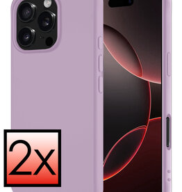 NoXx NoXx iPhone 16 Pro Hoesje Siliconen - Lila - 2 PACK