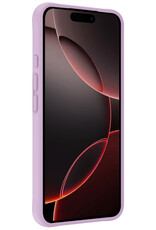 NoXx Hoes Geschikt voor iPhone 16 Pro Hoesje Cover Siliconen Back Case Hoes - Lila - 2x