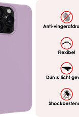 NoXx Hoes Geschikt voor iPhone 16 Pro Hoesje Cover Siliconen Back Case Hoes Met Screenprotector - Lila