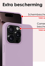 NoXx Hoes Geschikt voor iPhone 16 Pro Hoesje Cover Siliconen Back Case Hoes Met Screenprotector - Lila