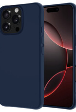 NoXx Hoes Geschikt voor iPhone 16 Pro Max Hoesje Cover Siliconen Back Case Hoes - Donkerblauw