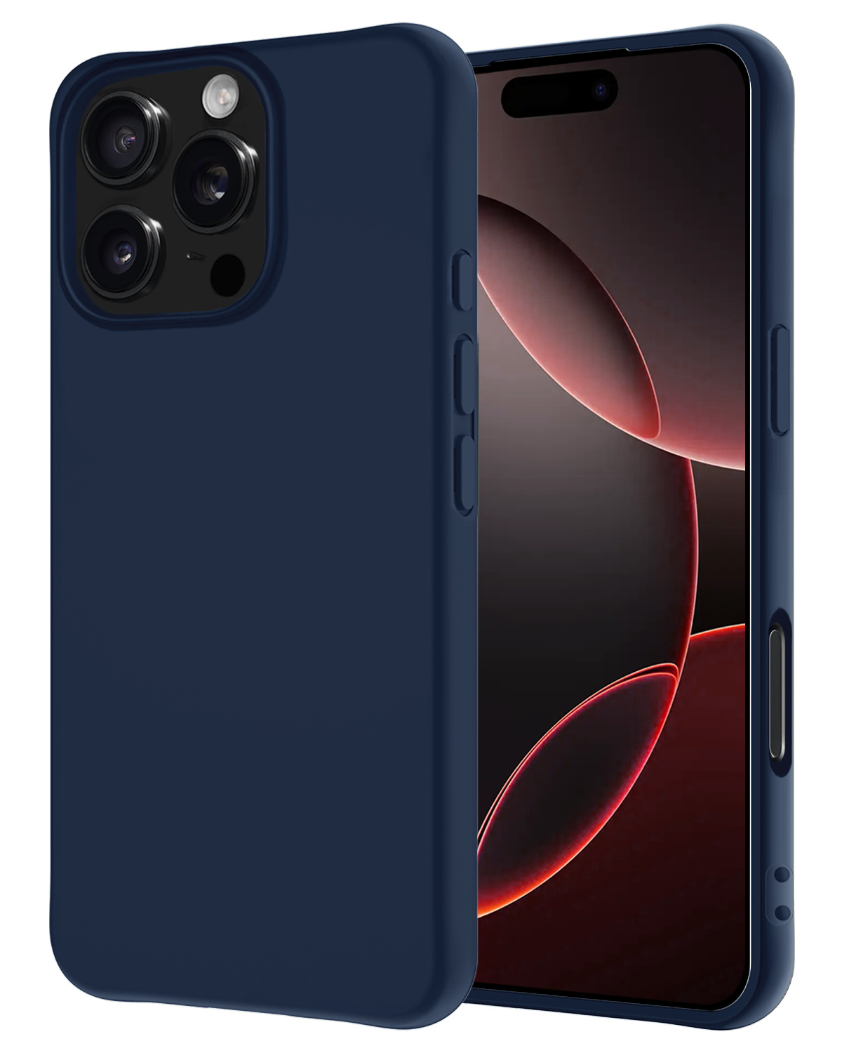 NoXx Hoes Geschikt voor iPhone 16 Pro Max Hoesje Cover Siliconen Back Case Hoes - Donkerblauw