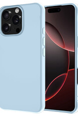 NoXx Hoes Geschikt voor iPhone 16 Pro Max Hoesje Cover Siliconen Back Case Hoes - Lichtblauw