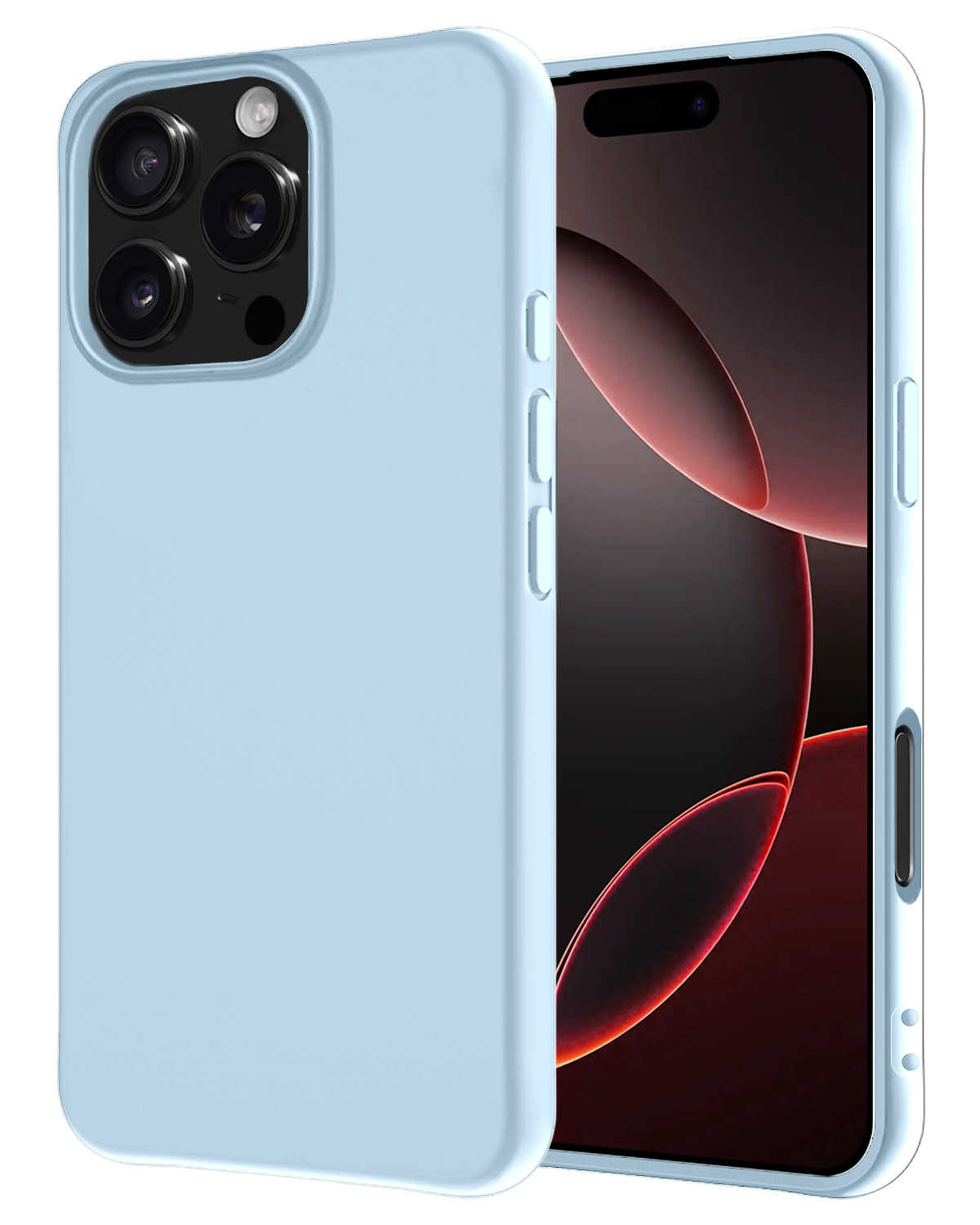 NoXx Hoes Geschikt voor iPhone 16 Pro Max Hoesje Cover Siliconen Back Case Hoes - Lichtblauw