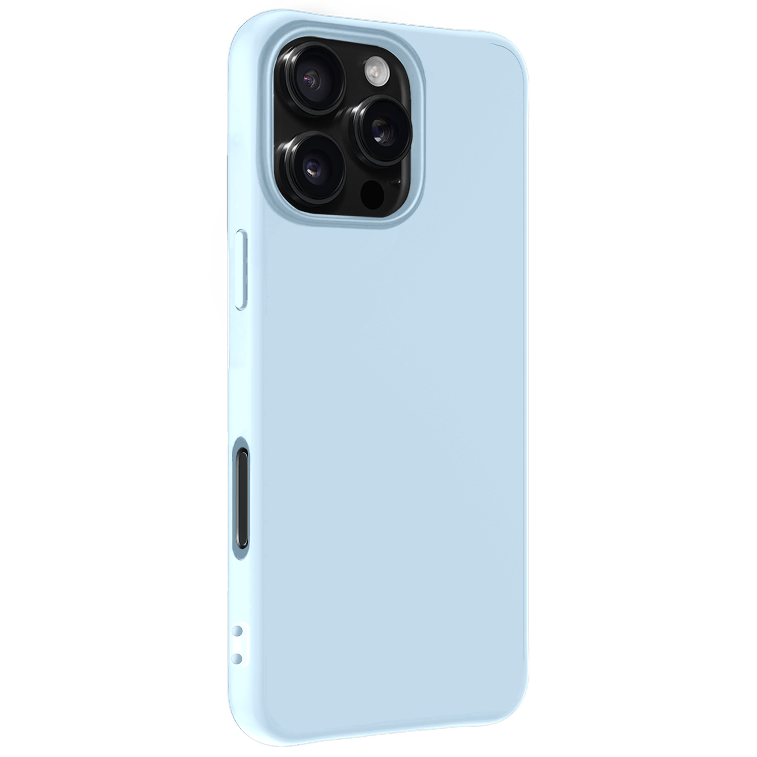 NoXx Hoes Geschikt voor iPhone 16 Pro Max Hoesje Cover Siliconen Back Case Hoes - Lichtblauw