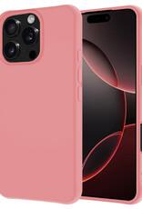 NoXx Hoes Geschikt voor iPhone 16 Pro Max Hoesje Cover Siliconen Back Case Hoes - Lichtroze