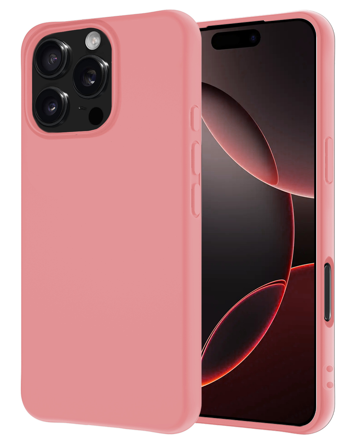NoXx Hoes Geschikt voor iPhone 16 Pro Max Hoesje Cover Siliconen Back Case Hoes - Lichtroze