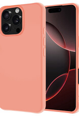 NoXx Hoes Geschikt voor iPhone 16 Pro Max Hoesje Cover Siliconen Back Case Hoes - Perzik