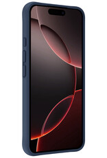 NoXx Hoes Geschikt voor iPhone 16 Pro Max Hoesje Cover Siliconen Back Case Hoes - Donkerblauw - 2x