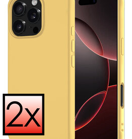 NoXx NoXx iPhone 16 Pro Max Hoesje Siliconen - Geel - 2 PACK