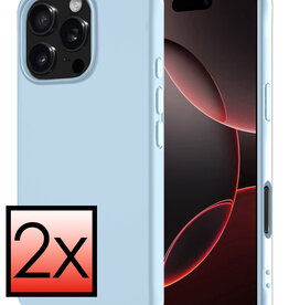 NoXx NoXx iPhone 16 Pro Max Hoesje Siliconen - Lichtblauw - 2 PACK