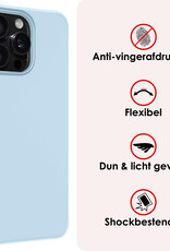 NoXx Hoes Geschikt voor iPhone 16 Pro Max Hoesje Cover Siliconen Back Case Hoes - Lichtblauw - 2x