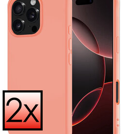 NoXx NoXx iPhone 16 Pro Max Hoesje Siliconen - Perzik - 2 PACK