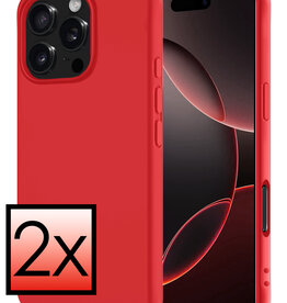 NoXx NoXx iPhone 16 Pro Max Hoesje Siliconen - Rood - 2 PACK