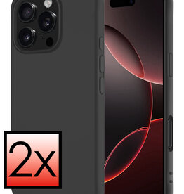 NoXx NoXx iPhone 16 Pro Max Hoesje Siliconen - Zwart - 2 PACK