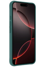 NoXx Hoes Geschikt voor iPhone 16 Pro Max Hoesje Cover Siliconen Back Case Hoes Met 2x Screenprotector - Donkergroen