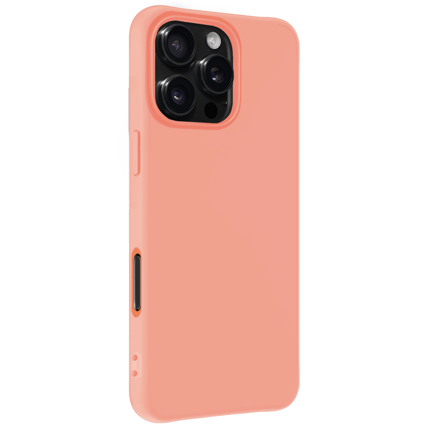 NoXx Hoes Geschikt voor iPhone 16 Pro Max Hoesje Cover Siliconen Back Case Hoes Met 2x Screenprotector - Perzik