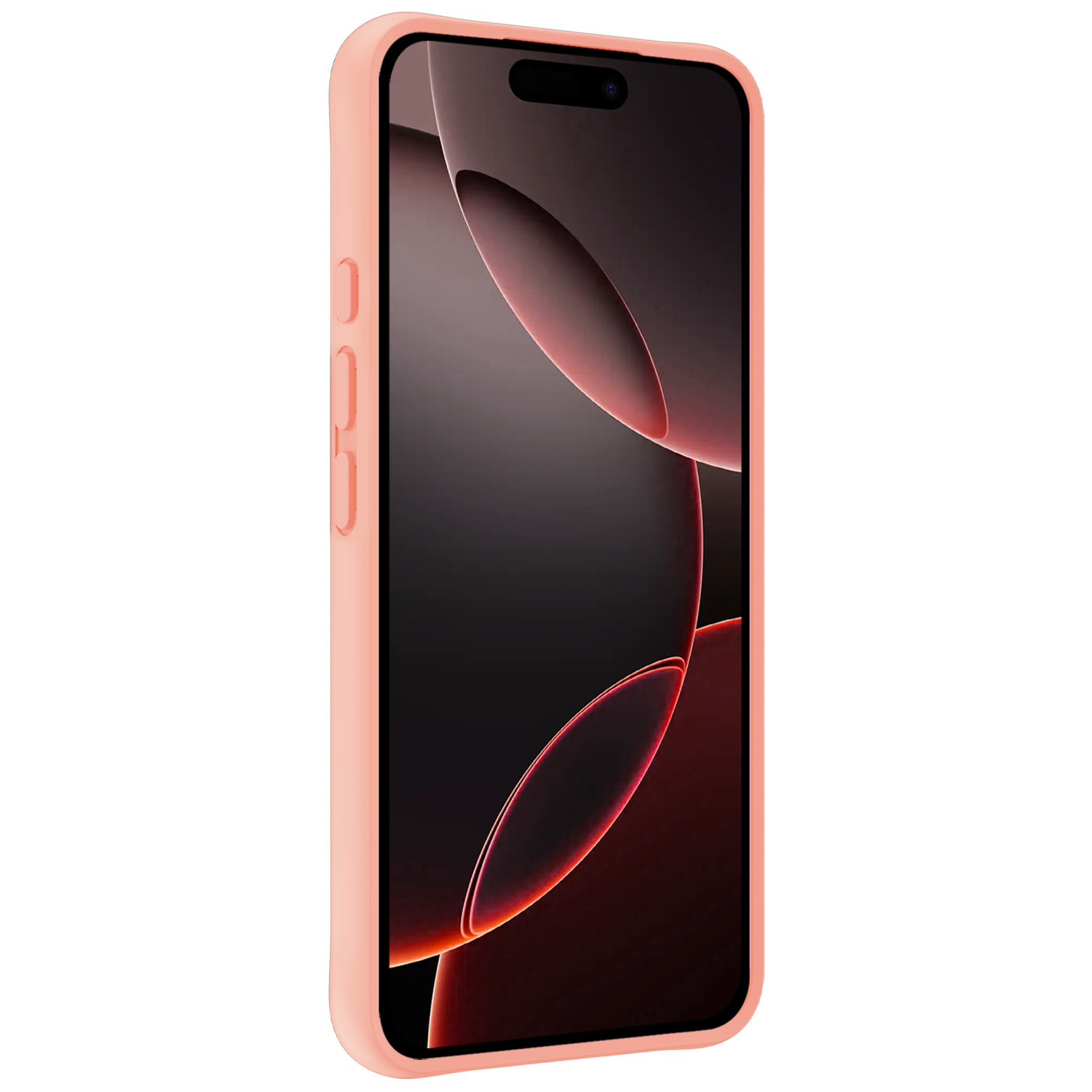 NoXx Hoes Geschikt voor iPhone 16 Pro Max Hoesje Cover Siliconen Back Case Hoes Met 2x Screenprotector - Perzik