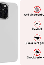 NoXx Hoes Geschikt voor iPhone 16 Pro Max Hoesje Cover Siliconen Back Case Hoes Met 2x Screenprotector - Wit
