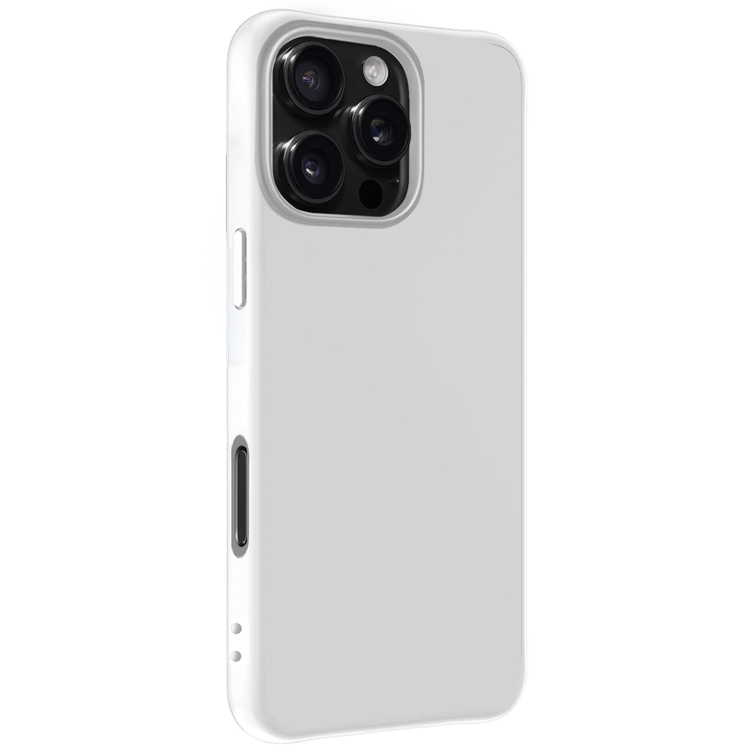 NoXx Hoes Geschikt voor iPhone 16 Pro Max Hoesje Cover Siliconen Back Case Hoes Met 2x Screenprotector - Wit