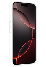 NoXx Hoes Geschikt voor iPhone 16 Pro Max Hoesje Cover Siliconen Back Case Hoes Met 2x Screenprotector - Wit