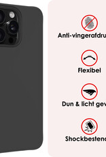 NoXx Hoes Geschikt voor iPhone 16 Pro Max Hoesje Cover Siliconen Back Case Hoes Met 2x Screenprotector - Zwart