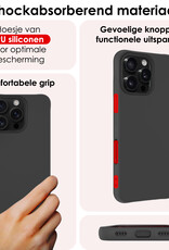 NoXx Hoes Geschikt voor iPhone 16 Pro Max Hoesje Cover Siliconen Back Case Hoes Met 2x Screenprotector - Zwart