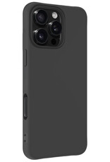 NoXx Hoes Geschikt voor iPhone 16 Pro Max Hoesje Cover Siliconen Back Case Hoes Met 2x Screenprotector - Zwart