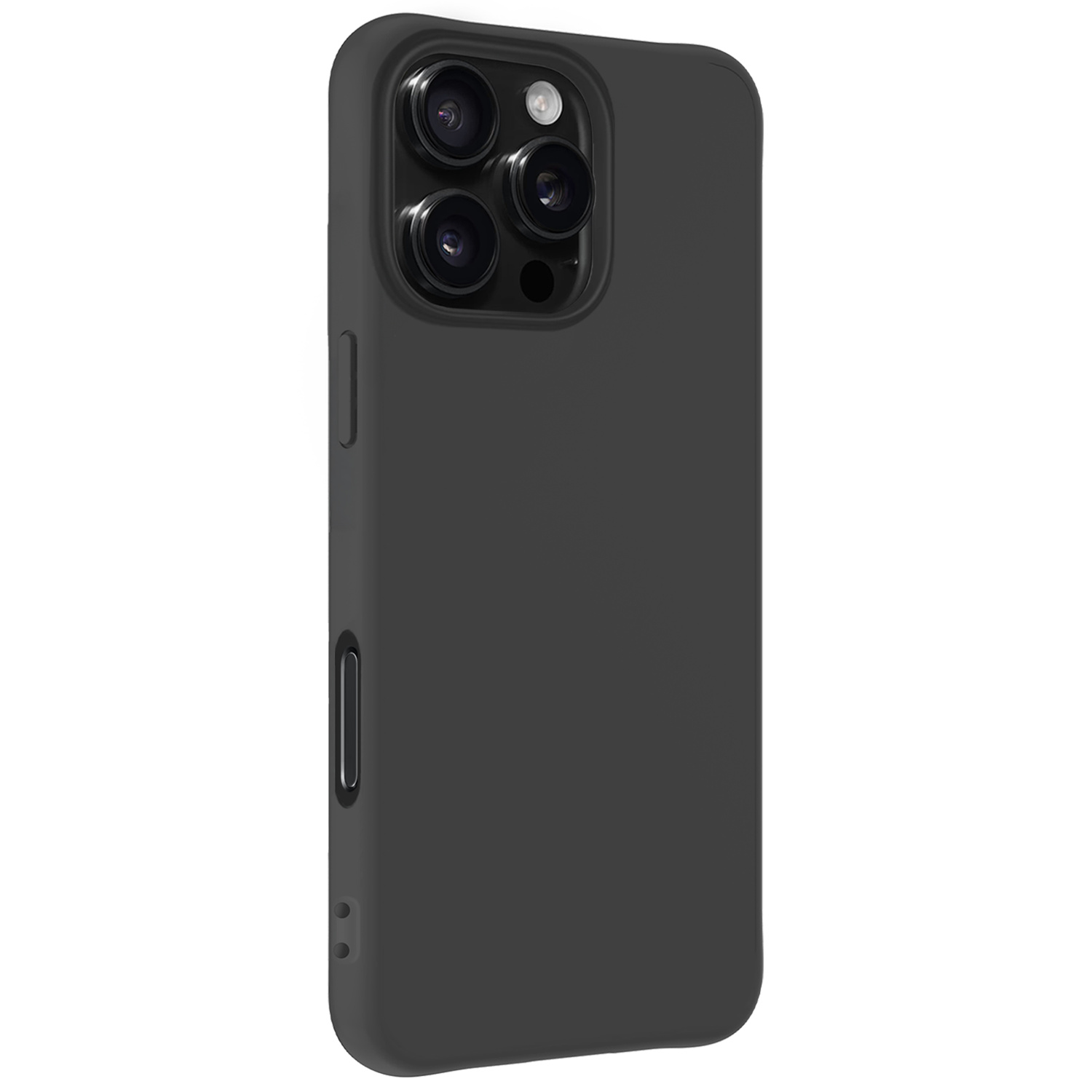 NoXx Hoes Geschikt voor iPhone 16 Pro Max Hoesje Cover Siliconen Back Case Hoes Met 2x Screenprotector - Zwart