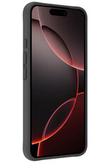 NoXx Hoes Geschikt voor iPhone 16 Pro Max Hoesje Cover Siliconen Back Case Hoes Met 2x Screenprotector - Zwart