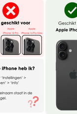 NoXx Hoes Geschikt voor iPhone 16 Hoesje Book Case Hoes Flip Cover Wallet Bookcase - Donkerroze