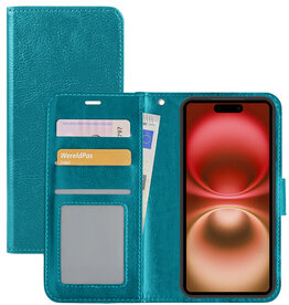 NoXx NoXx iPhone 16 Hoesje Bookcase - Turquoise