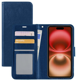 NoXx NoXx iPhone 16 Plus Hoesje Bookcase - Donkerblauw