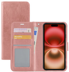 NoXx NoXx iPhone 16 Plus Hoesje Bookcase - Rose Goud