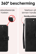 NoXx Hoes Geschikt voor iPhone 16 Plus Hoesje Book Case Hoes Flip Cover Wallet Bookcase - Zwart