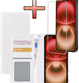 NoXx NoXx iPhone 16 Plus Hoesje Bookcase Met Screenprotector - Wit