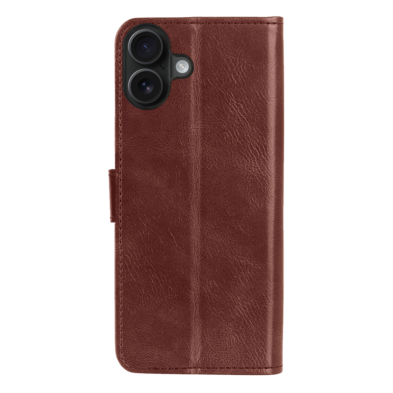 NoXx Hoes Geschikt voor iPhone 16 Plus Hoesje Book Case Hoes Flip Cover Wallet Bookcase Met 2x Screenprotector - Bruin