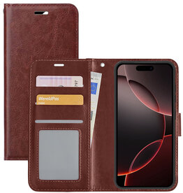 NoXx NoXx iPhone 16 Pro Hoesje Bookcase - Bruin