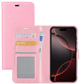 NoXx NoXx iPhone 16 Pro Hoesje Bookcase - Lichtroze