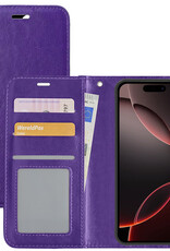 NoXx Hoes Geschikt voor iPhone 16 Pro Hoesje Book Case Hoes Flip Cover Wallet Bookcase - Paars