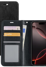 NoXx Hoes Geschikt voor iPhone 16 Pro Hoesje Book Case Hoes Flip Cover Wallet Bookcase - Zwart