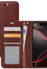 NoXx Hoes Geschikt voor iPhone 16 Pro Max Hoesje Book Case Hoes Flip Cover Wallet Bookcase - Bruin