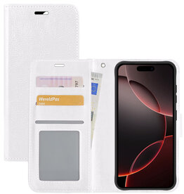 NoXx NoXx iPhone 16 Pro Max Hoesje Bookcase - Wit