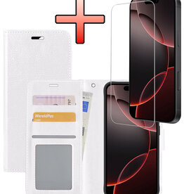 NoXx NoXx iPhone 16 Pro Max Hoesje Bookcase Met Screenprotector - Wit