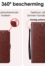 NoXx Hoes Geschikt voor iPhone 16 Pro Max Hoesje Book Case Hoes Flip Cover Wallet Bookcase Met 2x Screenprotector - Bruin
